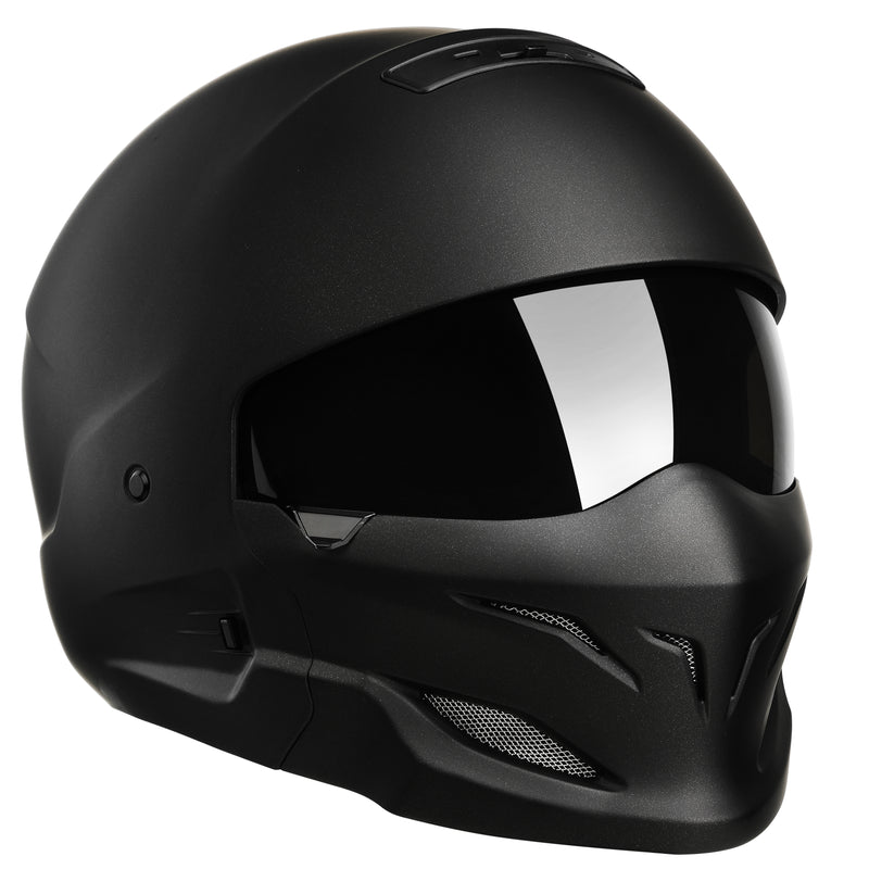 GoEcoRide Full Face Helmet - Half Face - With Visor
