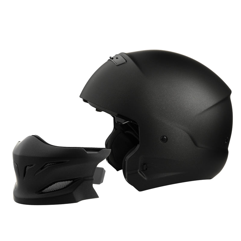 GoEcoRide Full Face Helmet - Half Face - With Visor