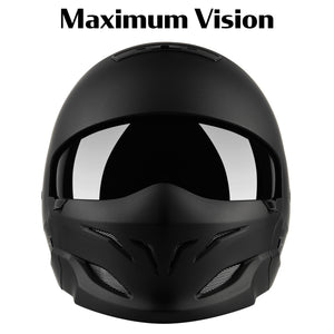 GoEcoRide Full Face Helmet - Half Face - With Visor