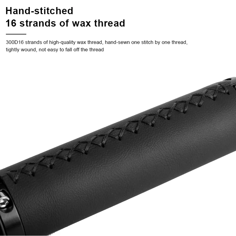 Leather Handlebar Ergonomic Design Grips Bilateral Lock-on - GoEcoRide Scooters - GoEcoRide Scooters