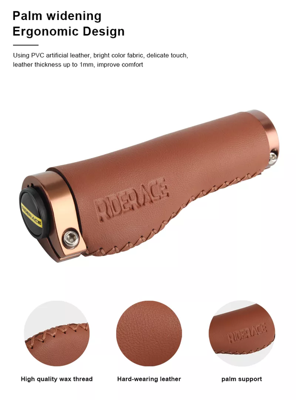 Leather Handlebar Ergonomic Design Grips Bilateral Lock-on - GoEcoRide Scooters - GoEcoRide Scooters