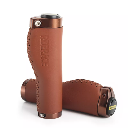 Leather Handlebar Ergonomic Design Grips Bilateral Lock-on - GoEcoRide Scooters
