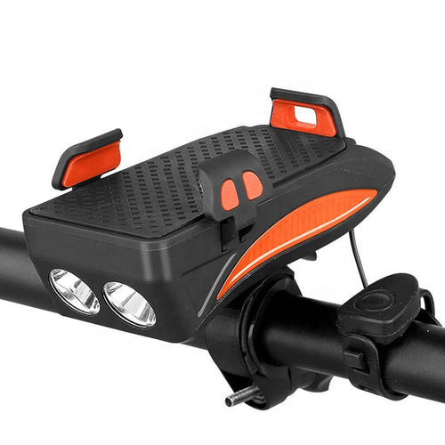 Multi Use Phone Holder - Phone Charger, Light and Horn